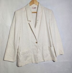 Block Island Petites Sz 12 Women's Linen Blazer